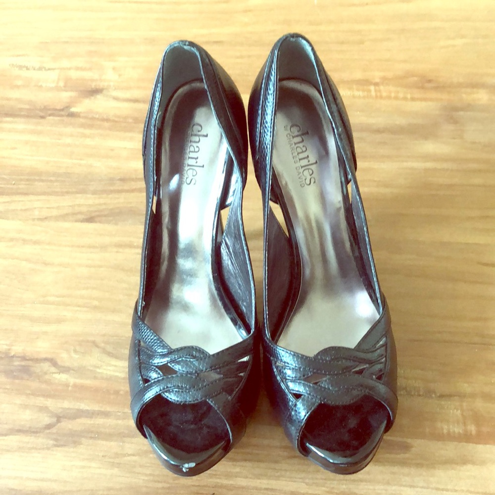 Charles David Black Peep-toe Pump Size 9